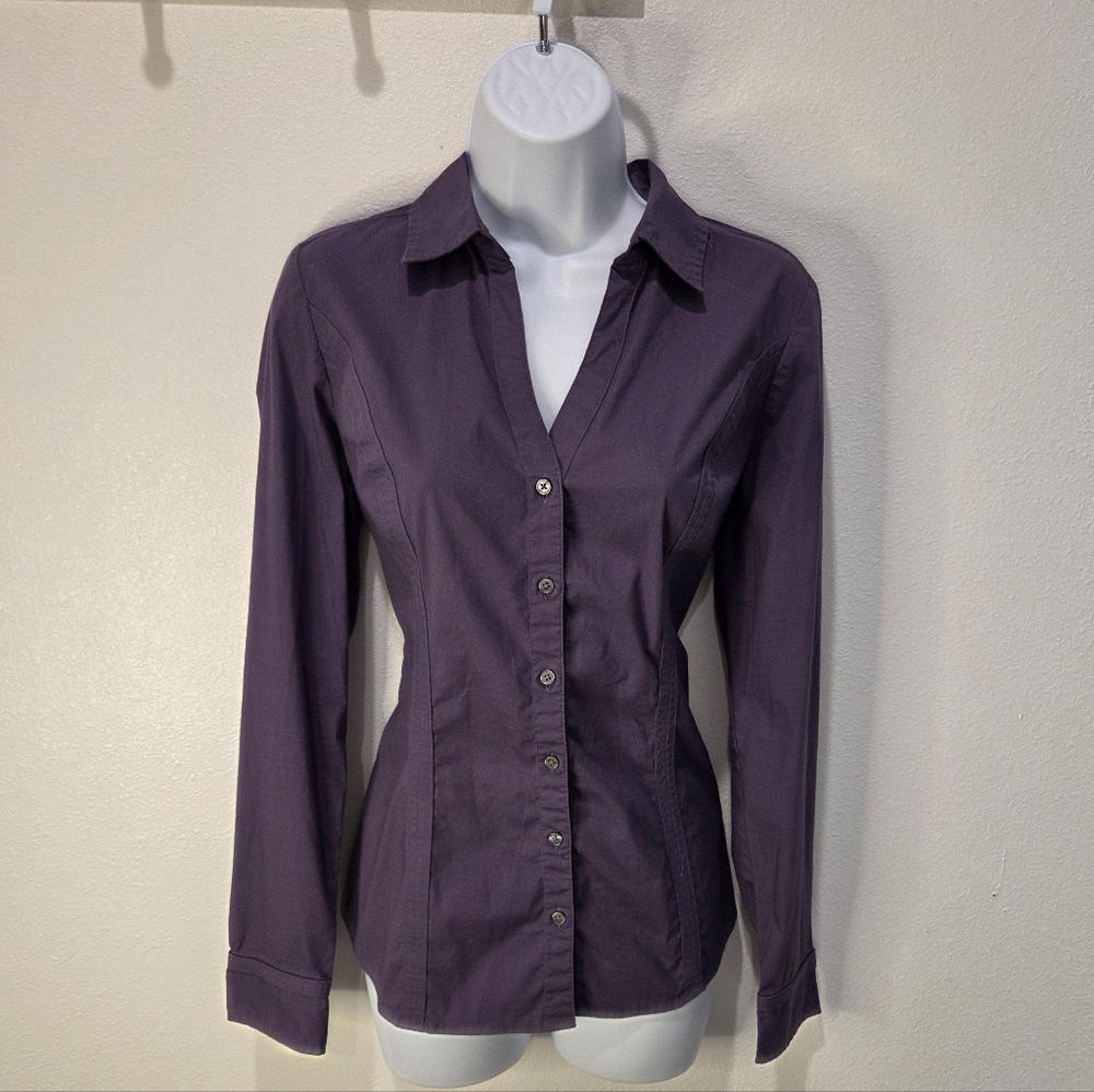 Express Deep Purple Women's Button-Down Shirt- Size M